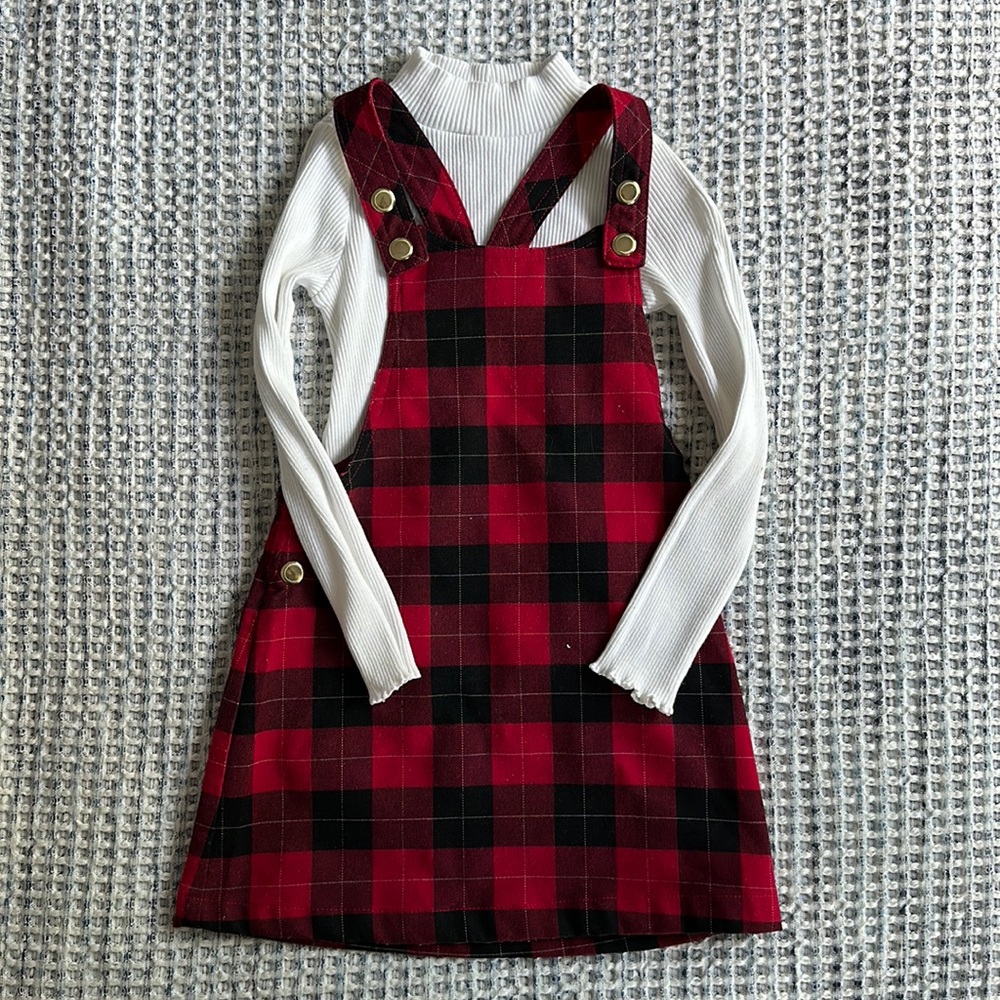 Buffalo Plaid Jumper and Long Sleeve Shirt